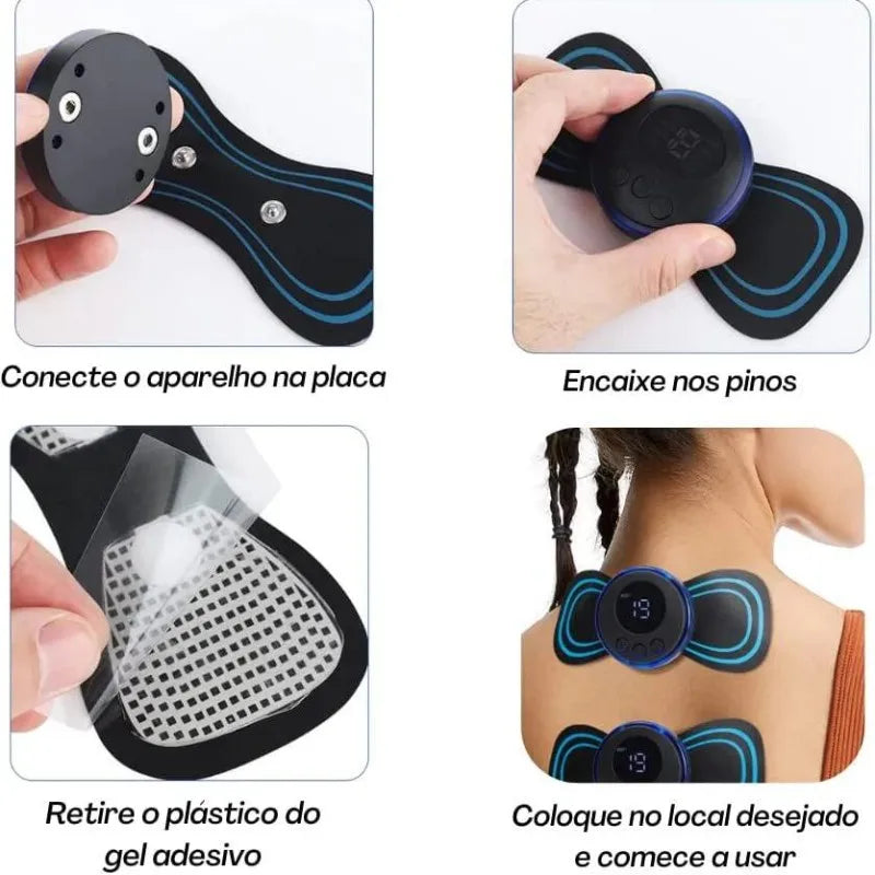 Mini massageador elétrico portátil de estimulação de musculo