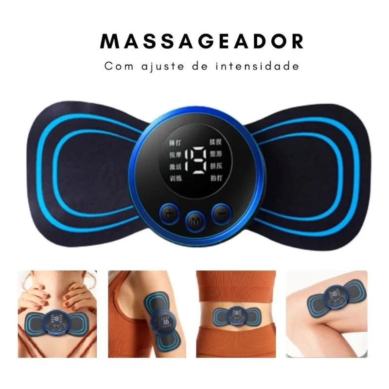 Mini massageador elétrico portátil de estimulação de musculo