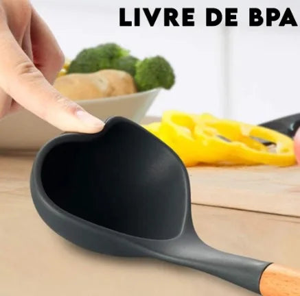 Conjunto de utensílio de cozinha de 11 peças de silicone