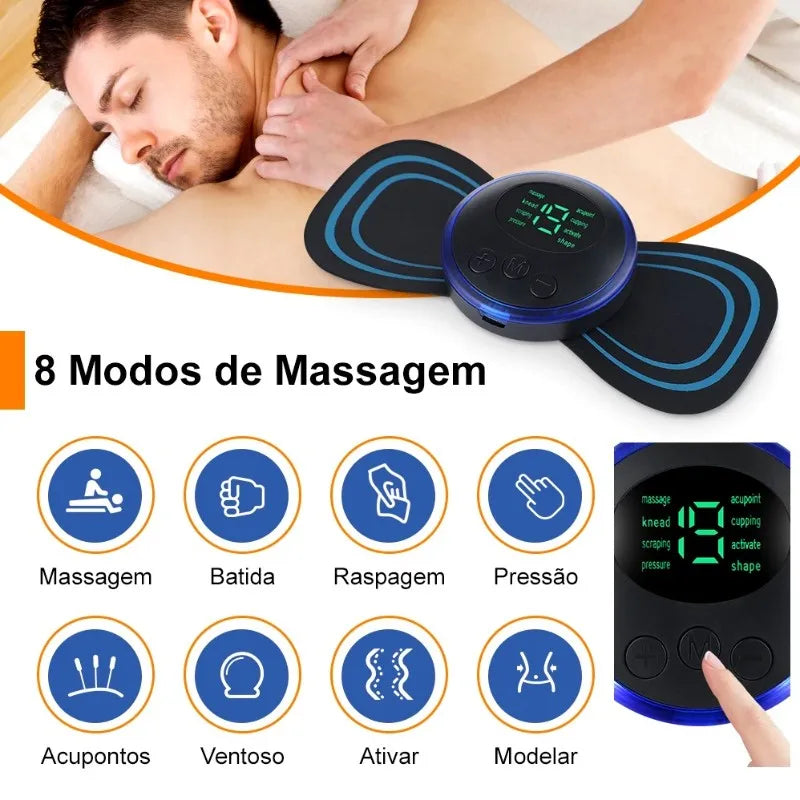 Mini massageador elétrico portátil de estimulação de musculo