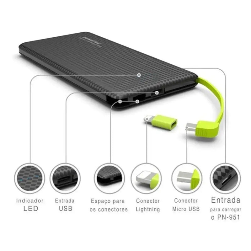 Carregador portátil PowerBank 10.000mAh